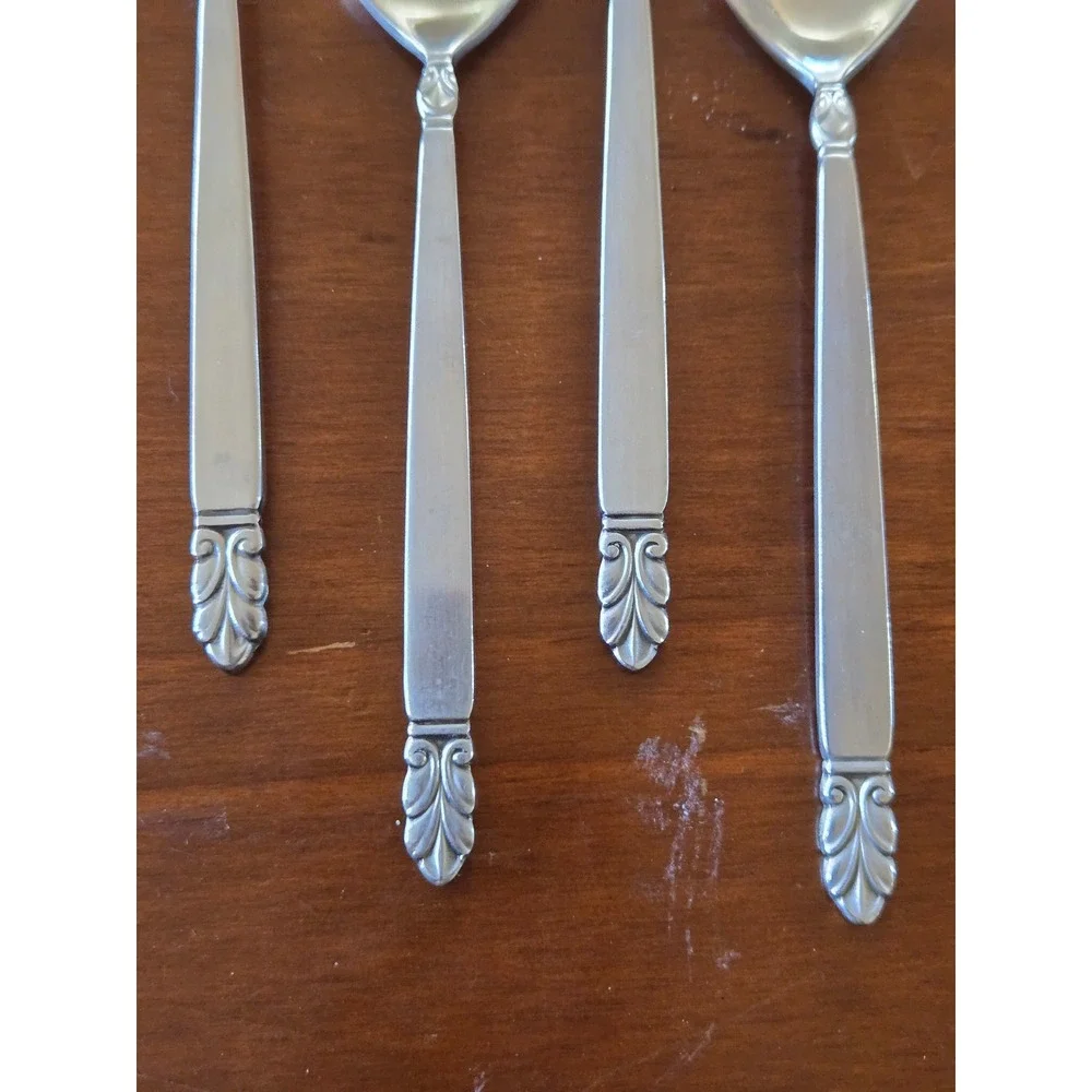 International Stainless Deluxe Norse Pattern Spoons Set of 4 Silverware Flatware